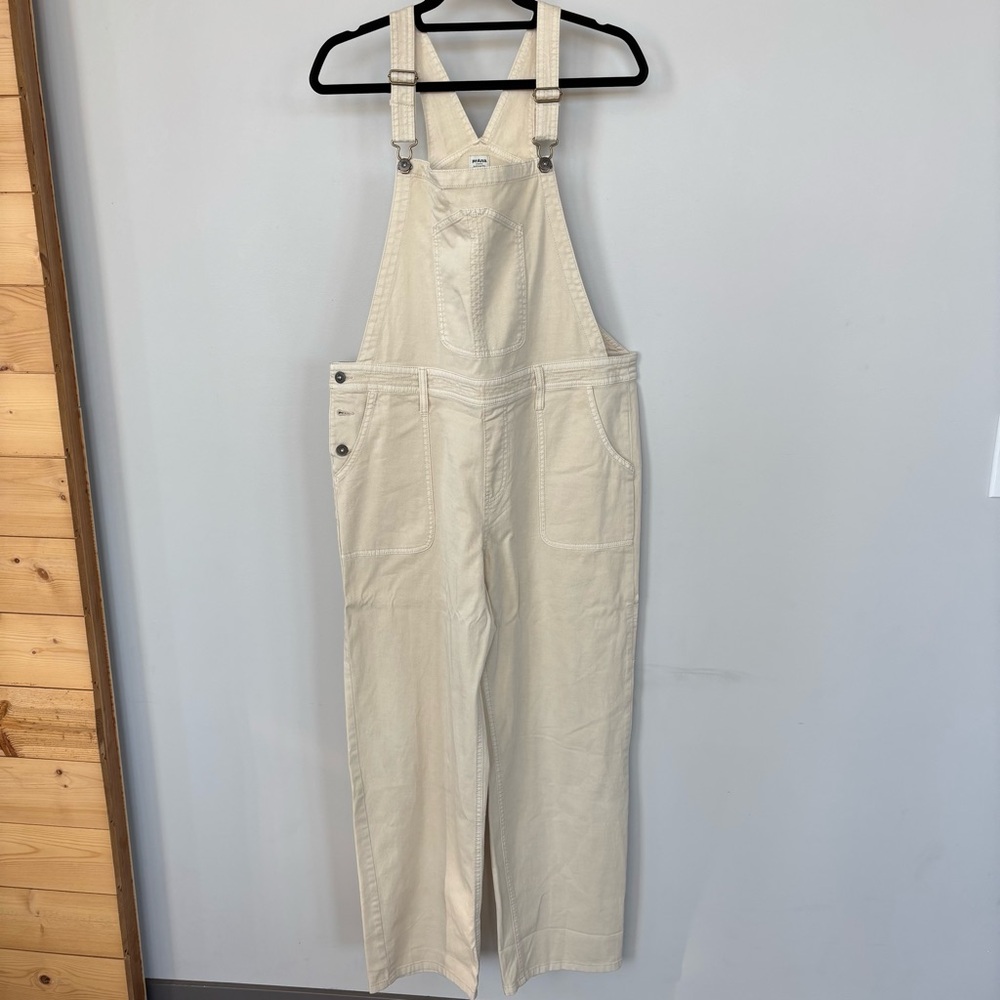 Prana Cream Denim‎ Overalls Size XL - Picture 2 of 9